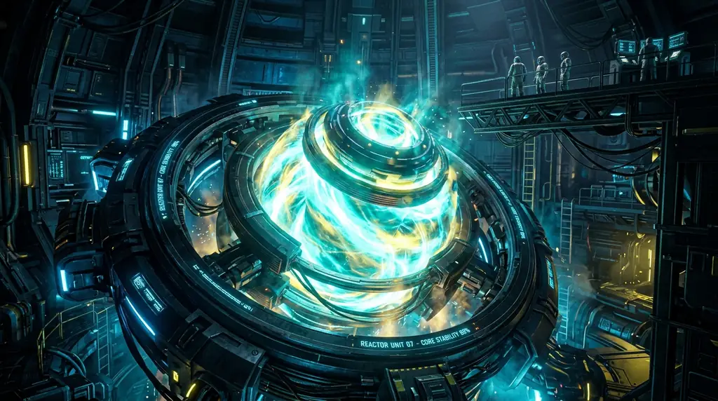 Glowing reactor core
